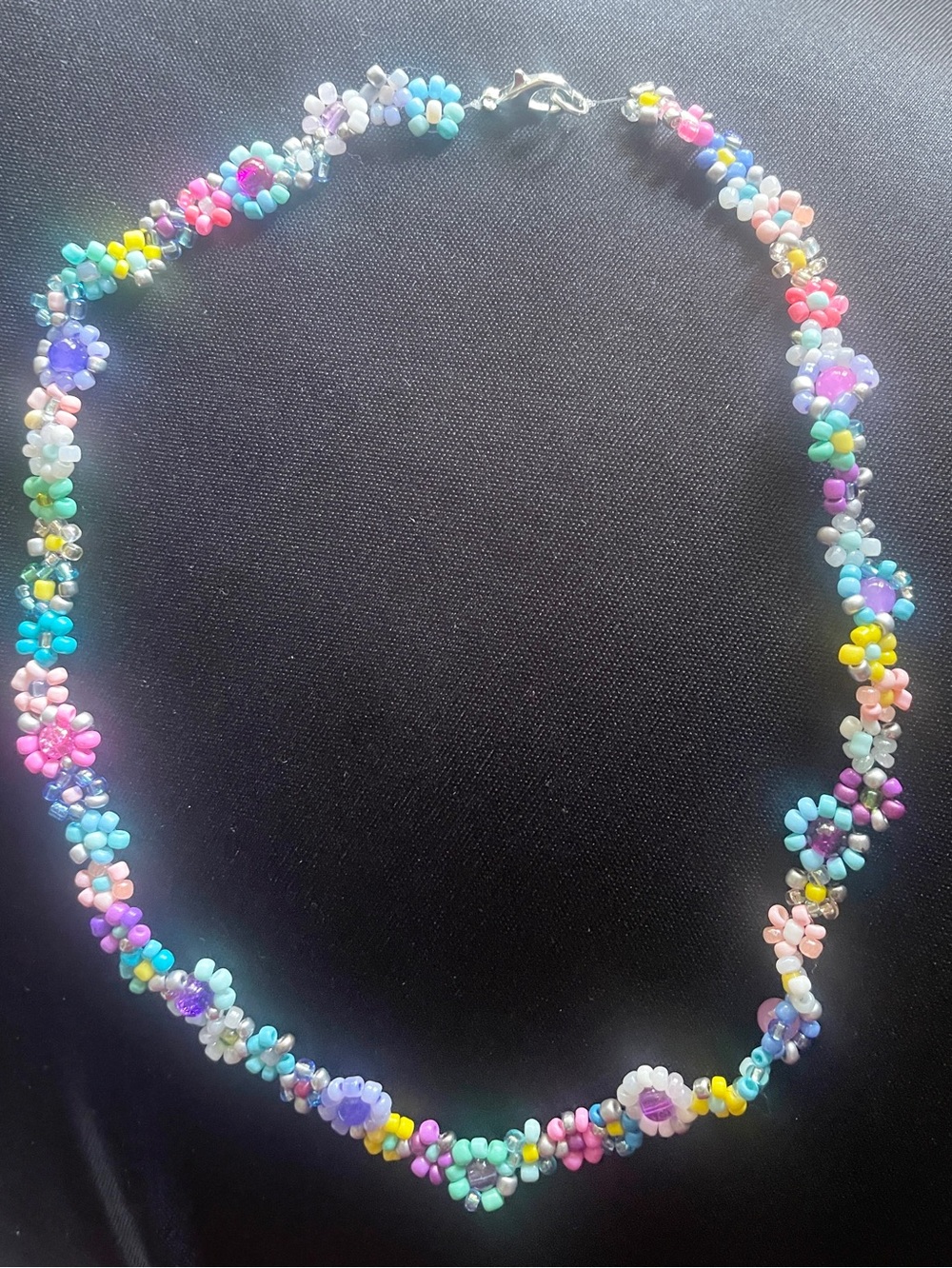 Multicolor Necklace With Beautiful Pastel Flowers
